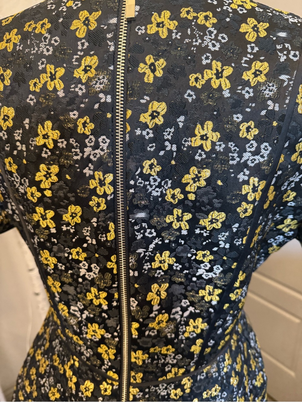 Ted Baker Black Mini Dress with Yellow and White Floral Print - Picture 4 of 8